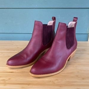 Anthropologie Dark Red Leather Boots (7)